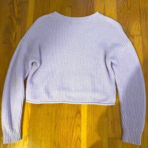 Cropped Purple Knit Sweater